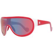 Rode Unisex Zonnebril Mono Lens Gespiegeld Moncler , Red , Unisex