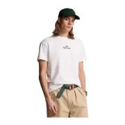 Wit t-shirt met Classic Fit logo Ralph Lauren , White , Heren