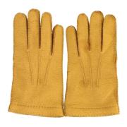 Donkergele Cashmere Gevoerde Handschoenen Restelli Guanti , Yellow , U...