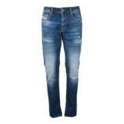 Slim Fit Stretch Denim Jeans Diesel , Blue , Heren