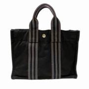 Pre-owned Canvas handbags Hermès Vintage , Black , Dames