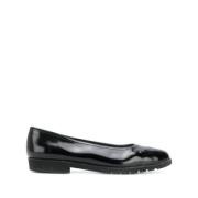 Pre-owned Leather flats Salvatore Ferragamo Pre-owned , Black , Dames