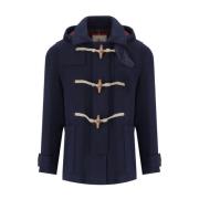 Double Wool Short Duffle Jacket Baracuta , Blue , Heren