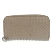 Pre-owned Leather wallets Bottega Veneta Vintage , Beige , Dames