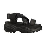 Zwarte klassieke sandalen met rubberen zool Buffalo , Black , Dames