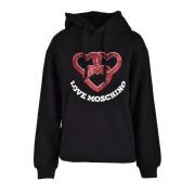 Katoenen Gebreide Trui Love Moschino , Black , Dames