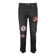 Stijlvolle Jeans met Katoenmix Love Moschino , Black , Dames