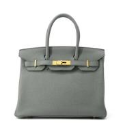 Pre-owned Leather handbags Hermès Vintage , Gray , Dames