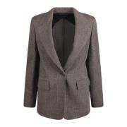 Geruit Patroon Muschio Blazer Max Mara , Gray , Dames