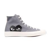 Grijze Heart High-Top Sneakers Comme des Garçons Play , Gray , Heren