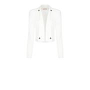 Kort Open Jasje met Knopen Rinascimento , White , Dames