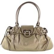 Pre-owned Leather handbags Salvatore Ferragamo Pre-owned , Gray , Dame...