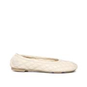 Witte Leren Ballerina Schoenen Burberry , White , Dames