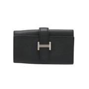 Pre-owned Leather wallets Hermès Vintage , Black , Dames