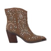 Zilveren enkel laarzen met studs Alma EN Pena , Brown , Dames