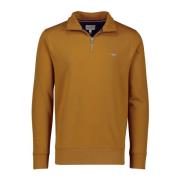 Bruine half zip trui zonder capuchon Gant , Yellow , Heren