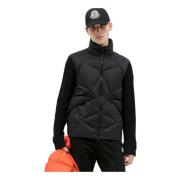 Gewatteerde Wol Zip-Up Vest Moncler , Black , Heren