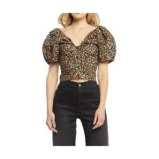 Bruine Katoenen Tops & T-shirt Pinko , Brown , Dames