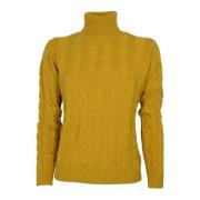 Mosterd Cashmere en Wol Gevlochten Trui Cashmere Company , Yellow , Da...