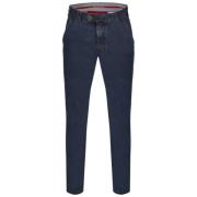 Stretch Denim Flat Front Broek Club OF Comfort , Blue , Heren