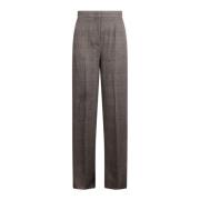 Cognac Straight Leg Broek Max Mara , Gray , Dames