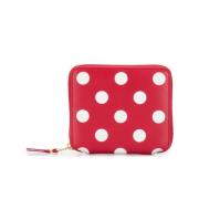 Rode Dots Leren Portemonnee Comme des Garçons , Red , Unisex