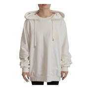 Witte Geborduurde Hoodie Pullover Dolce & Gabbana , White , Dames