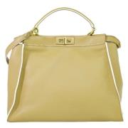 Pre-owned Leather fendi-bags Fendi Vintage , Beige , Dames