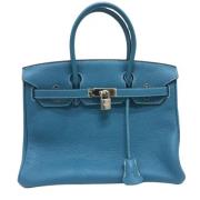 Pre-owned Leather handbags Hermès Vintage , Blue , Dames