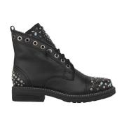 Enkellaarsjes met veters en studs Alma EN Pena , Black , Dames