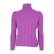 Gevlochten Coltrui Trui Paars Cashmere Company , Purple , Dames