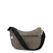 Kleine Luna Tas van Nylon met Rits Borbonese , Brown , Dames