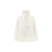 Puffy Wool Jacket with Nylon Details Herno , White , Dames