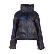 Tie-Dye Cropped Puffer Jacket Rains , Multicolor , Dames