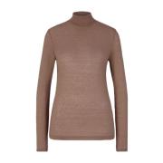 Bruine Rollneck Shirt met Slim Fit Windsor , Brown , Dames