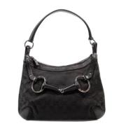 Pre-owned Canvas shoulder-bags Gucci Vintage , Black , Dames