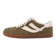 Leren Sneaker in varen groen/melk Vince , Green , Dames