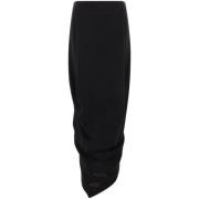 Zwarte Wol Asymmetrische Rok Quira , Black , Dames