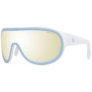 Blauwe Unisex Zonnebril Mono Lens Gespiegeld Moncler , Blue , Unisex