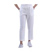 Jogger-stijl Hoge Taille Broek Fracomina , White , Dames