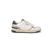 Retrostijl Omlijst Logo Sneakers Mannen Victoria , White , Heren