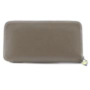 Pre-owned Leather wallets Hermès Vintage , Gray , Dames