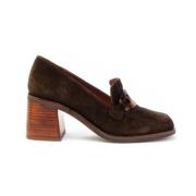 Suède Blokhak Loafer Vrouwen Angel Alarcon , Brown , Dames