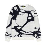 Marmer Dusty Wit Sweater Iuter , White , Heren