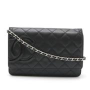 Pre-owned Leather chanel-bags Chanel Vintage , Black , Dames