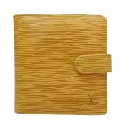 Pre-owned Leather wallets Louis Vuitton Vintage , Yellow , Dames