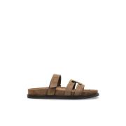 Leren slides Ines Tory Burch , Brown , Dames