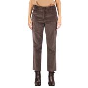 Corduroy Hoge Taille Rechte Pijp Broek Weekend , Brown , Dames