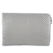 Pre-owned Leather clutches Bottega Veneta Vintage , Gray , Heren