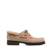 Beige Leren Veterschoenen Timberland , Beige , Heren